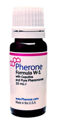 Pherone W-1 bottle close-up showing compact concentration for daily wear.