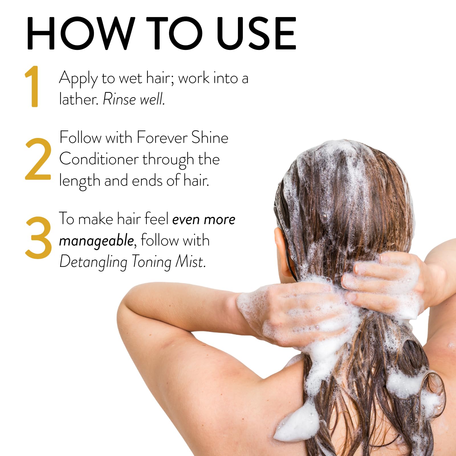 African shea butter and botanicals support nourished, shiny hair