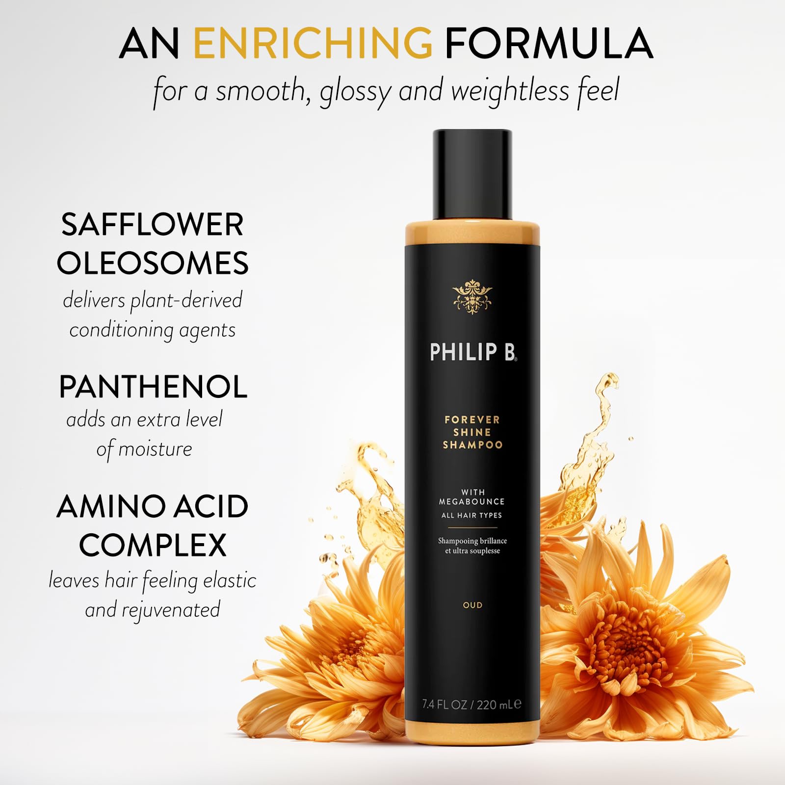 Close-up of light, weightless shampoo foam for everyday use