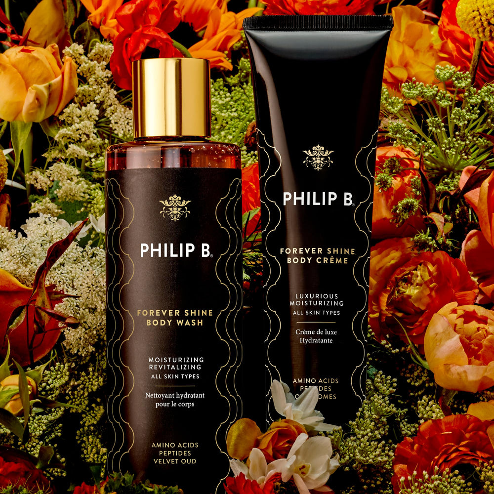 PHILIP B Forever Shine vegan formula without sulfates for a gentle cleanse.