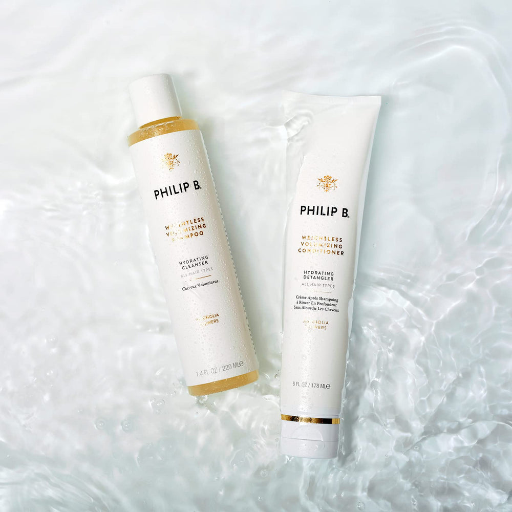 PHILIP B bottle back highlights ingredients and color-safe formula.