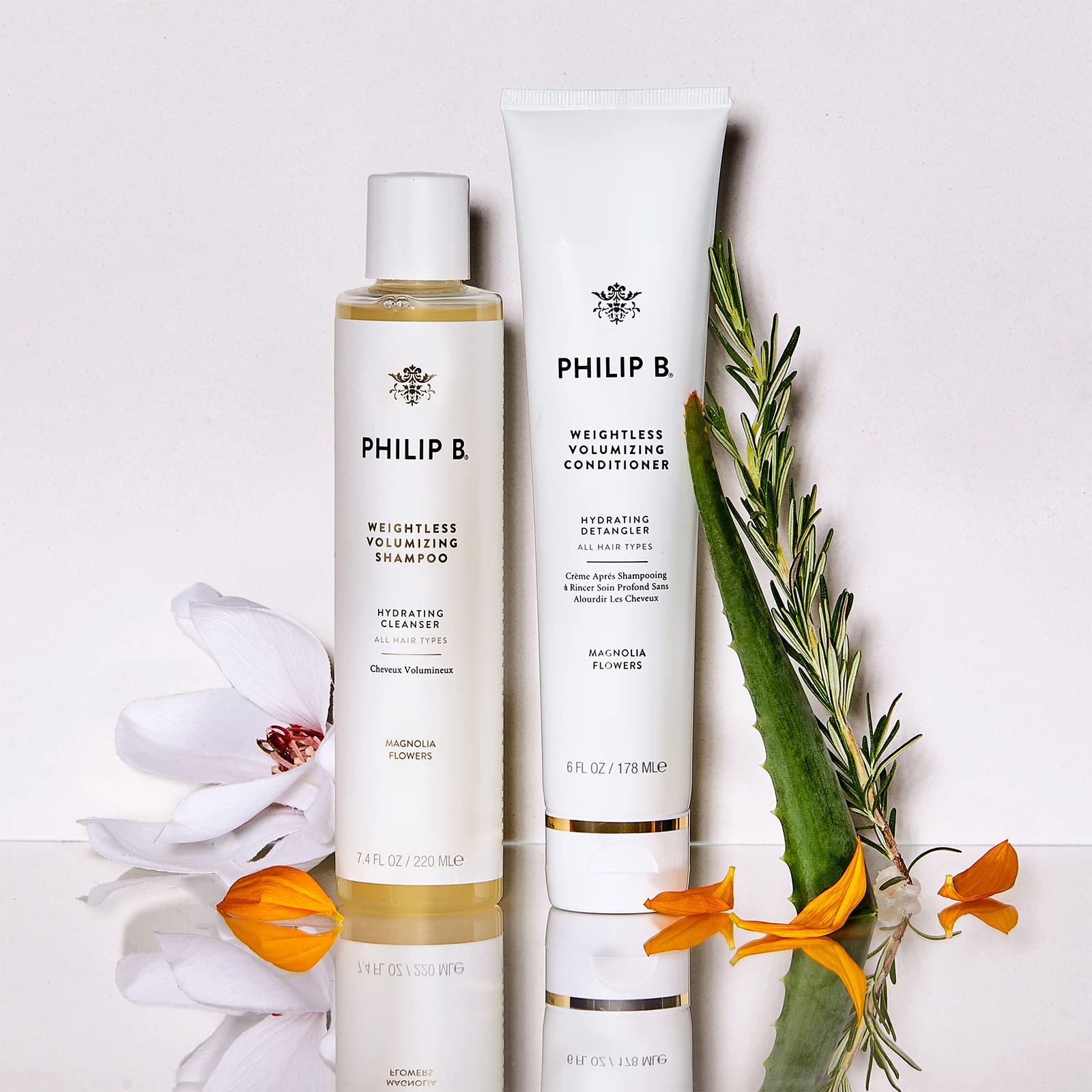 PHILIP B conditioner texture shows easy, no-weight styling.