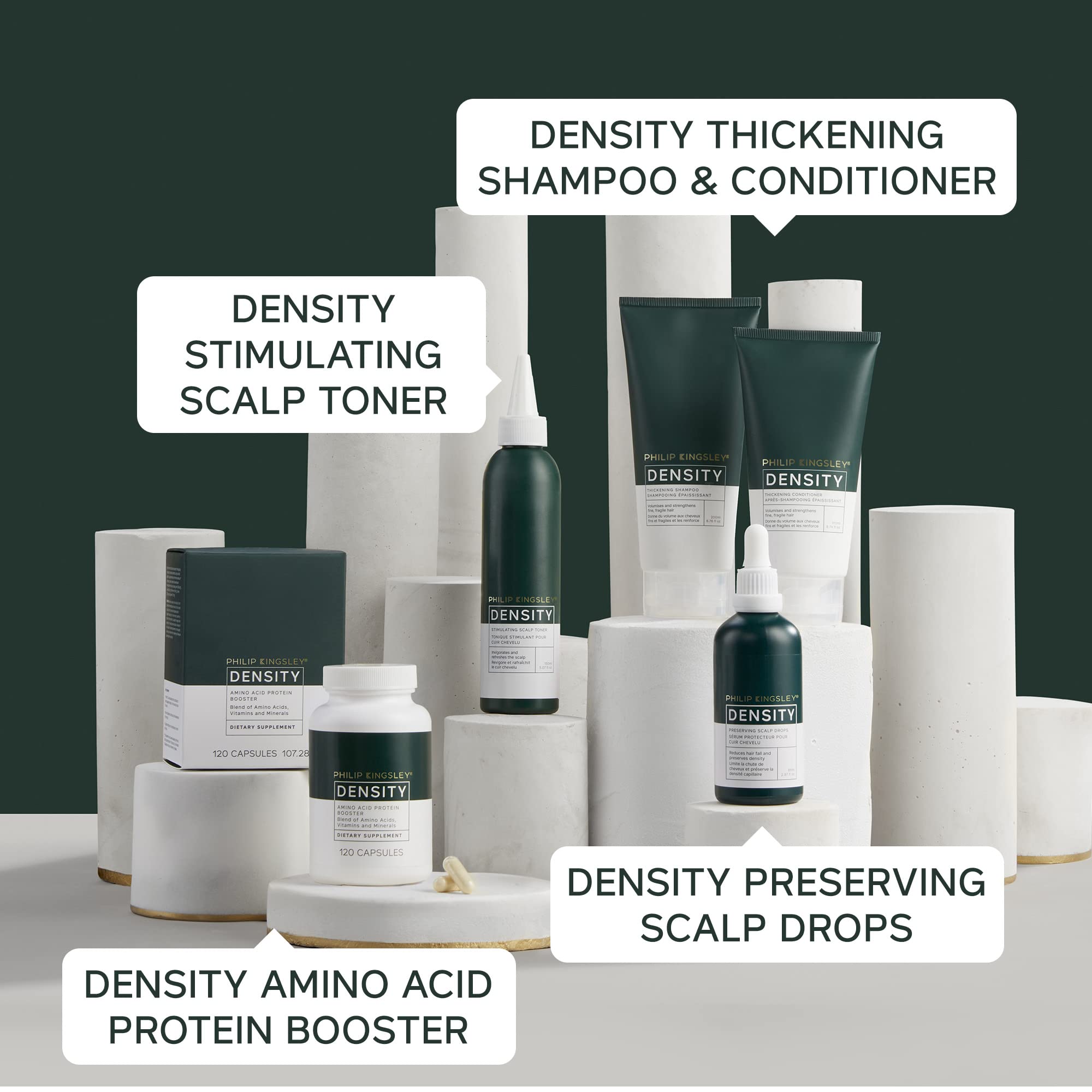 Night routine with Philip Kingsley Density Preserving Serum for hair health.