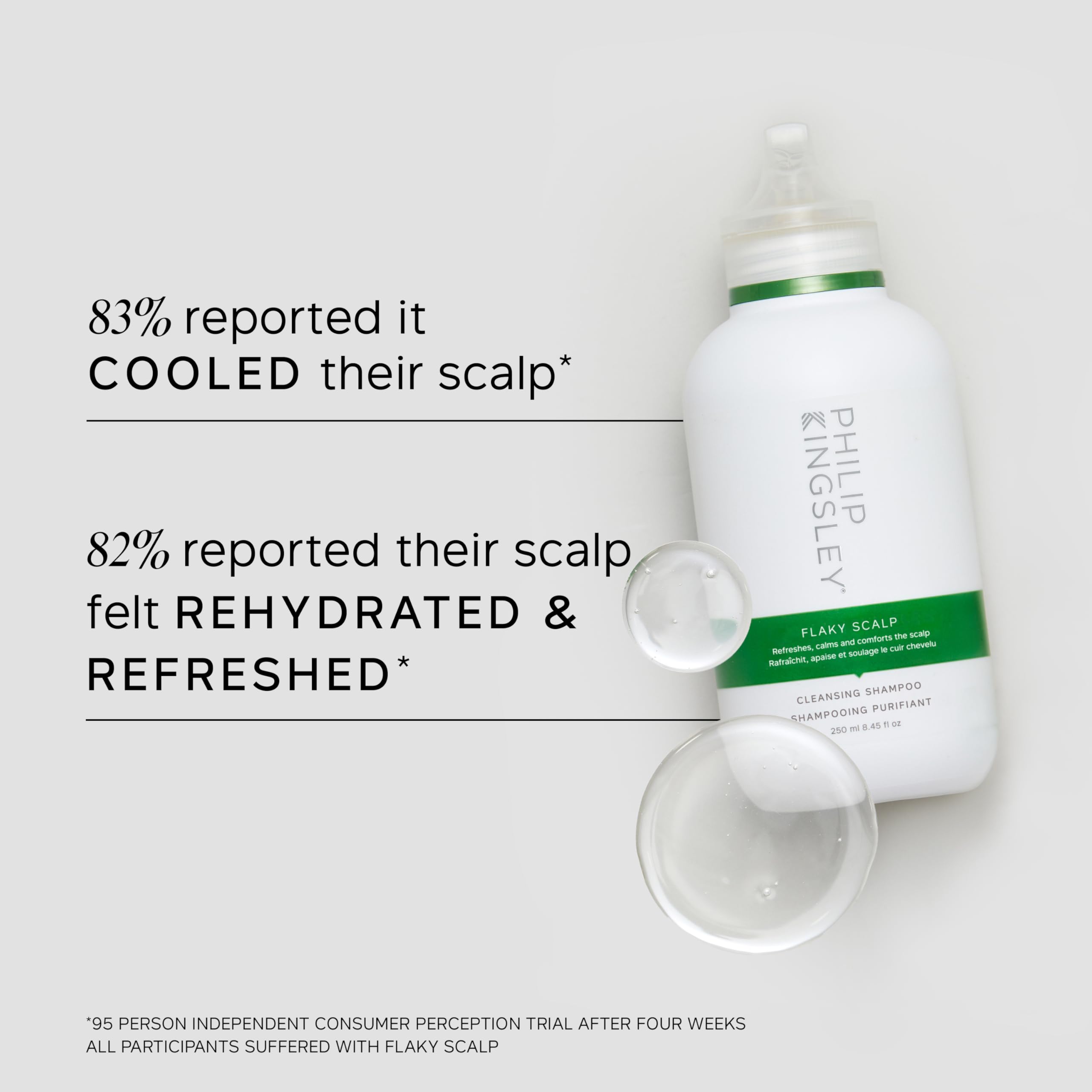 Philip Kingsley Flaky Scalp Shampoo closeup of creamy formula soothing scalp