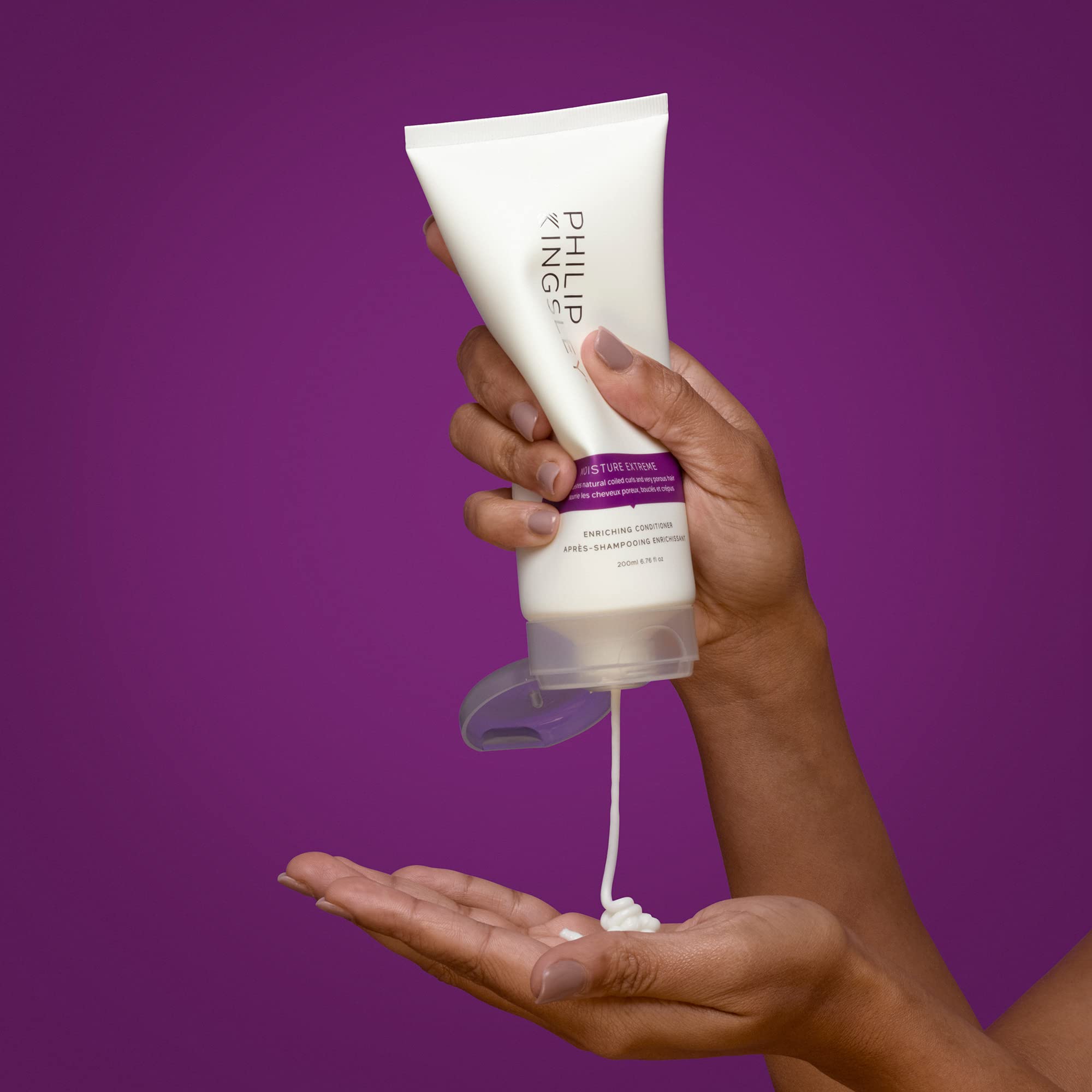 PHILIP KINGSLEY Moisture Extreme packaging highlighting vegan-friendly formula