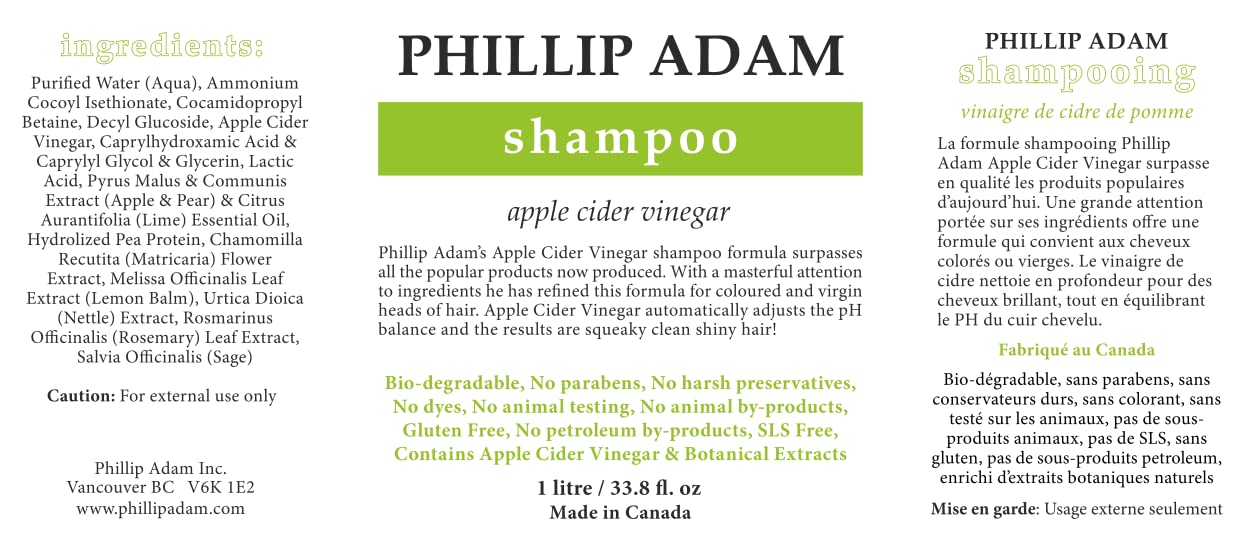 Phillip Adam conditioner packaging emphasizing silicone-free, paraben-free, color-safe care.