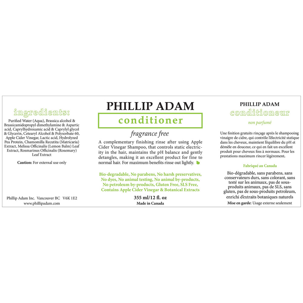 Phillip Adam apple cider vinegar ingredient highlight, natural clarifying benefits.