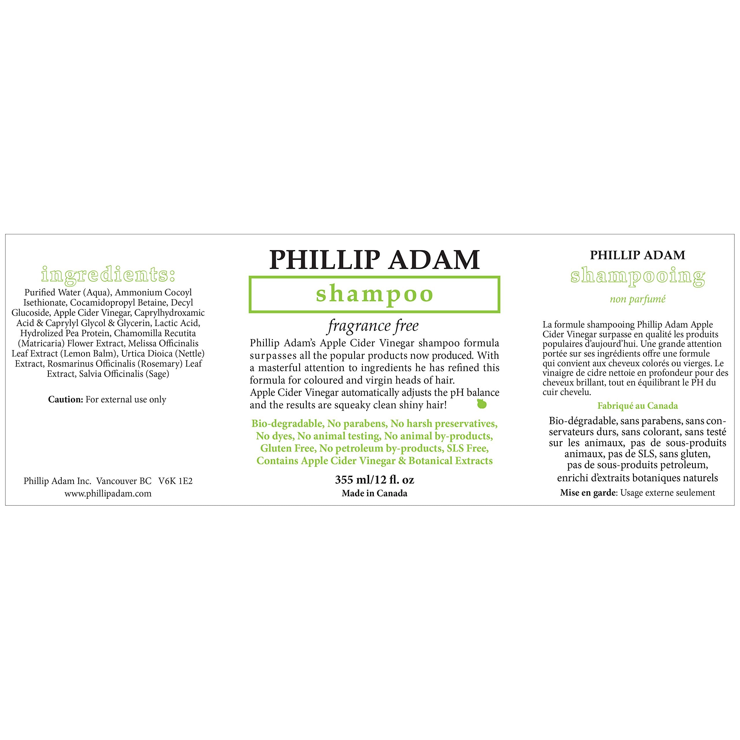 Phillip Adam fragrance-free conditioner bottle, ideal for fragrance-sensitive hair care.