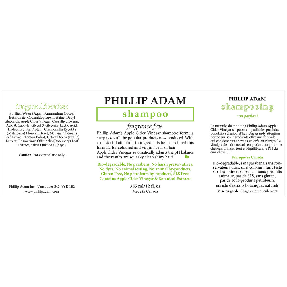 Phillip Adam fragrance-free conditioner bottle, ideal for fragrance-sensitive hair care.