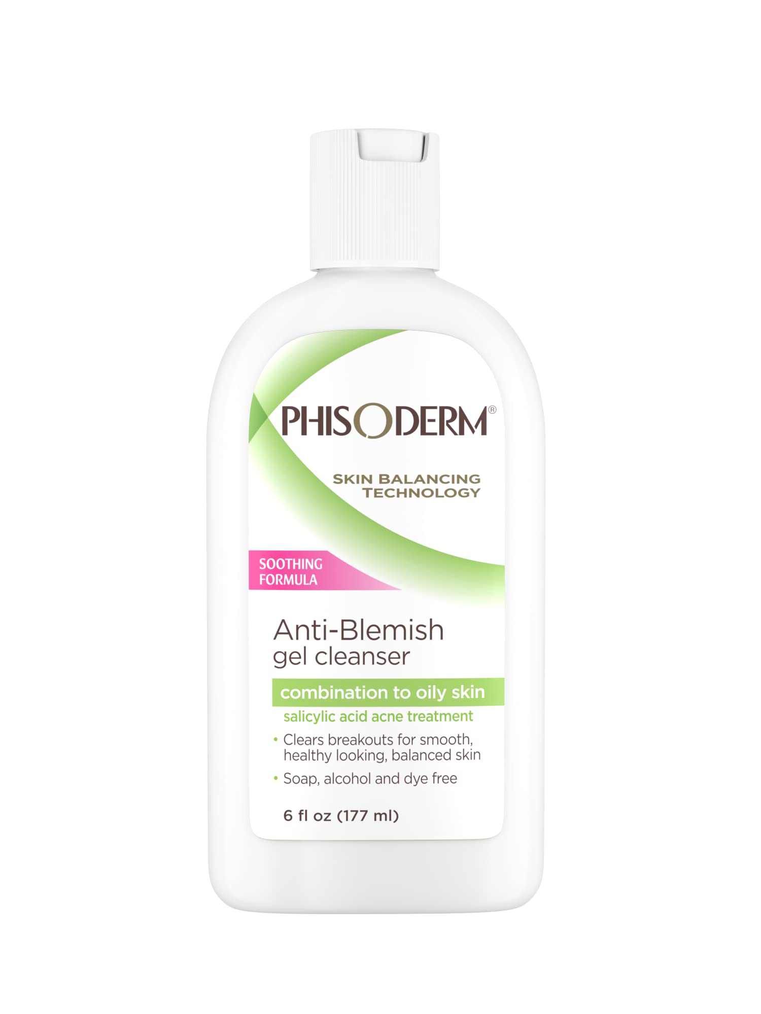 Phisoderm Anti-Blemish Gel Cleanser front bottle with four-pack on display.