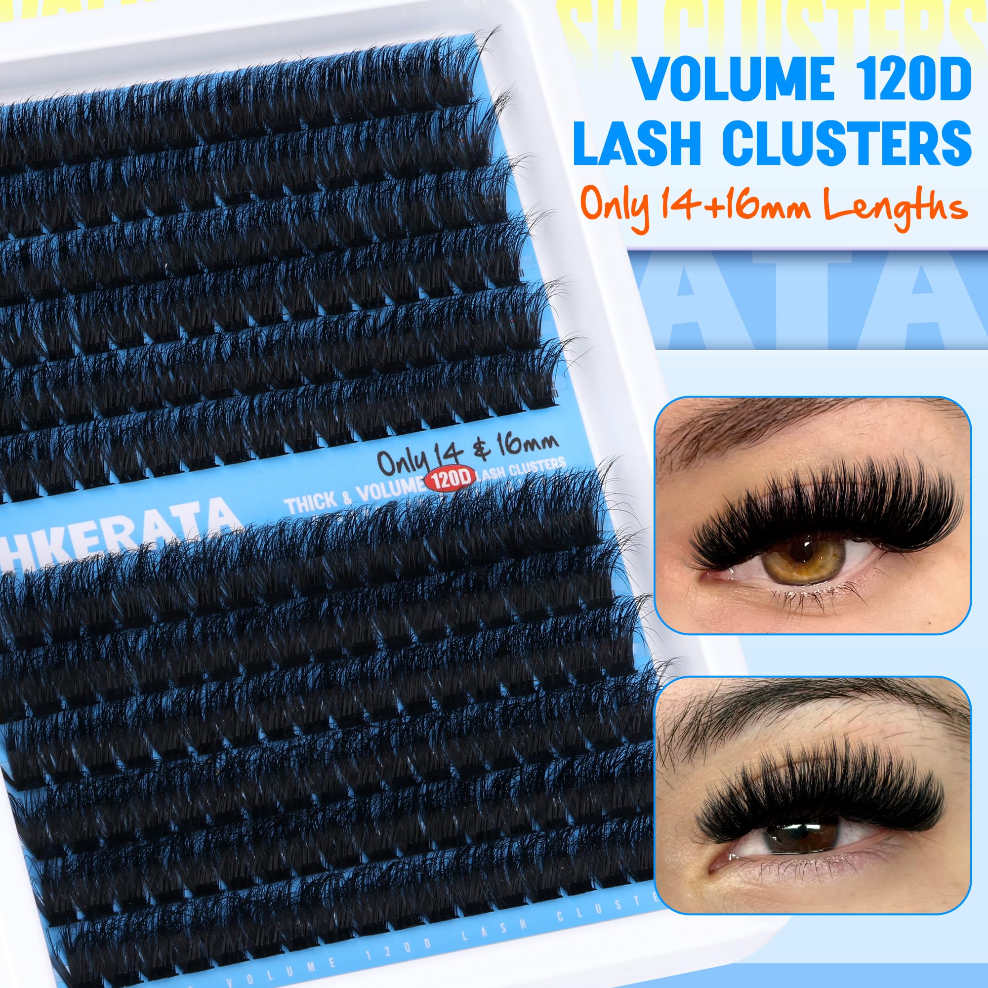 PHKERATA 120D lash clusters soft fiber for plush fullness