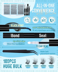 PHKERATA 180pcs lash clusters ensure long-lasting supply