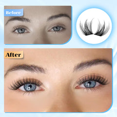 PHKERATA DIY application tips image showing easy lash cluster placement