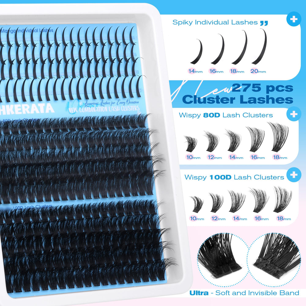 PHKERATA invisible-band 80D+100D lashes for lightweight comfort.