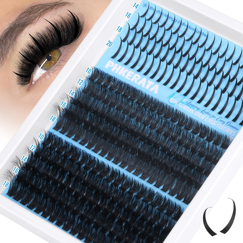 PHKERATA lash clusters spikes close-up for dramatic daily wear.