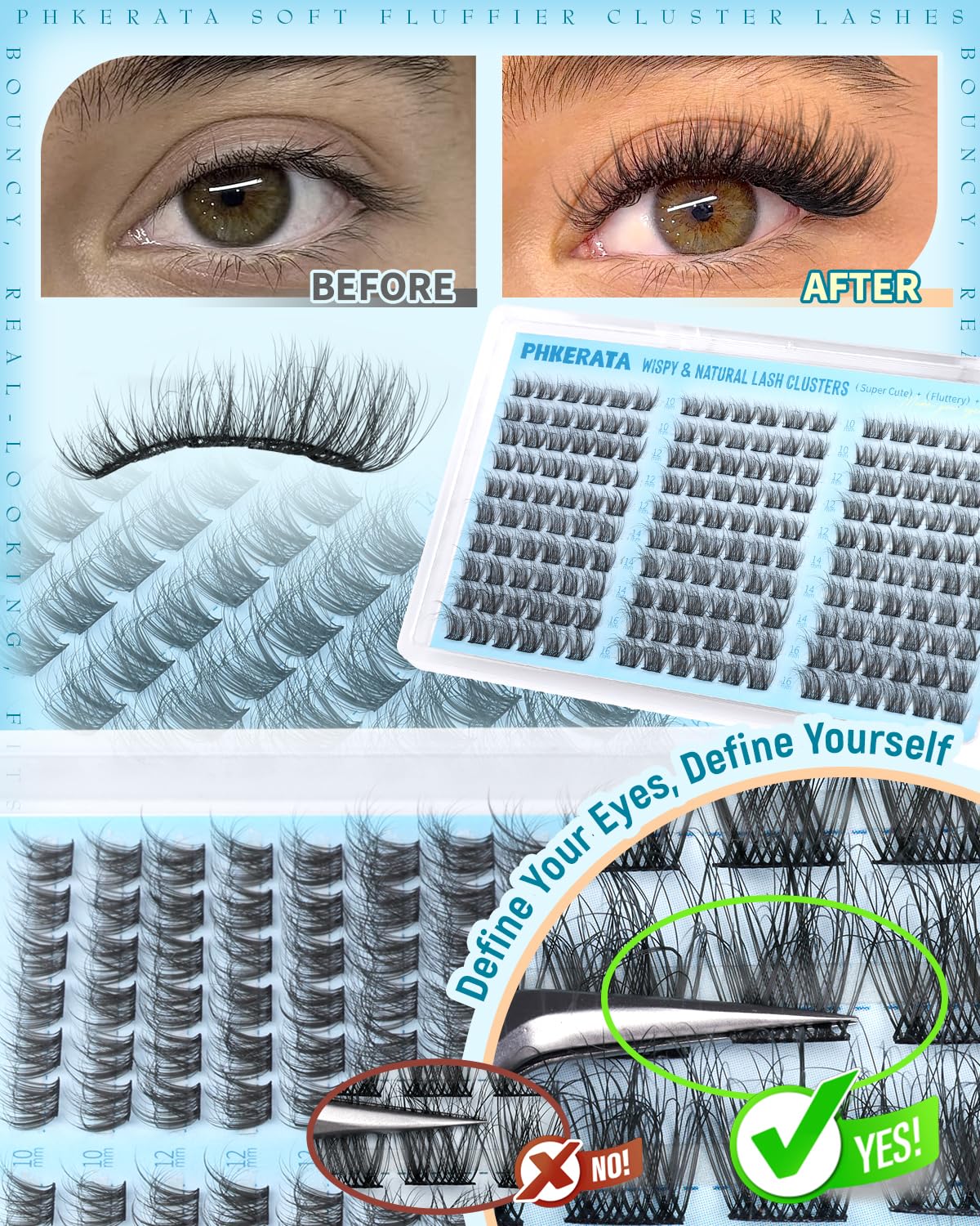 PHKERATA lash tweezers enable precise placement