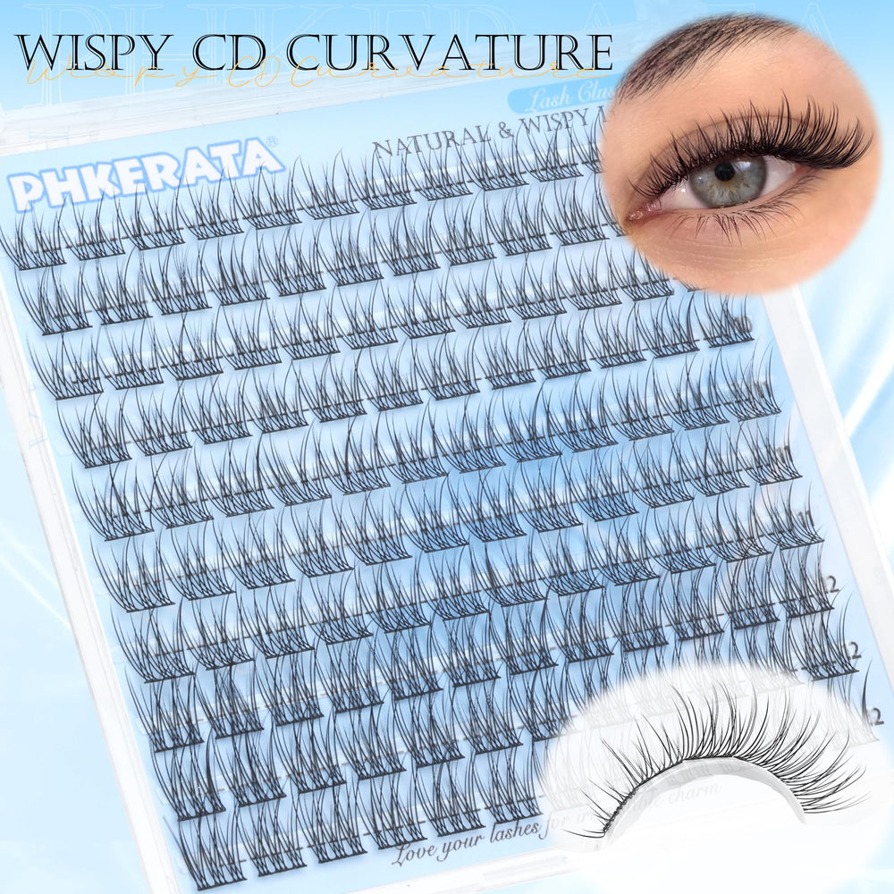 PHKERATA mixed-length lash clusters 9-12mm for natural fullness