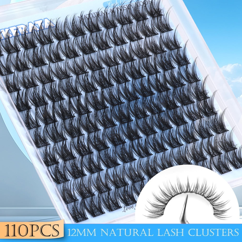 PHKERATA natural lift 12mm lashes showing subtle curl and opening eyes