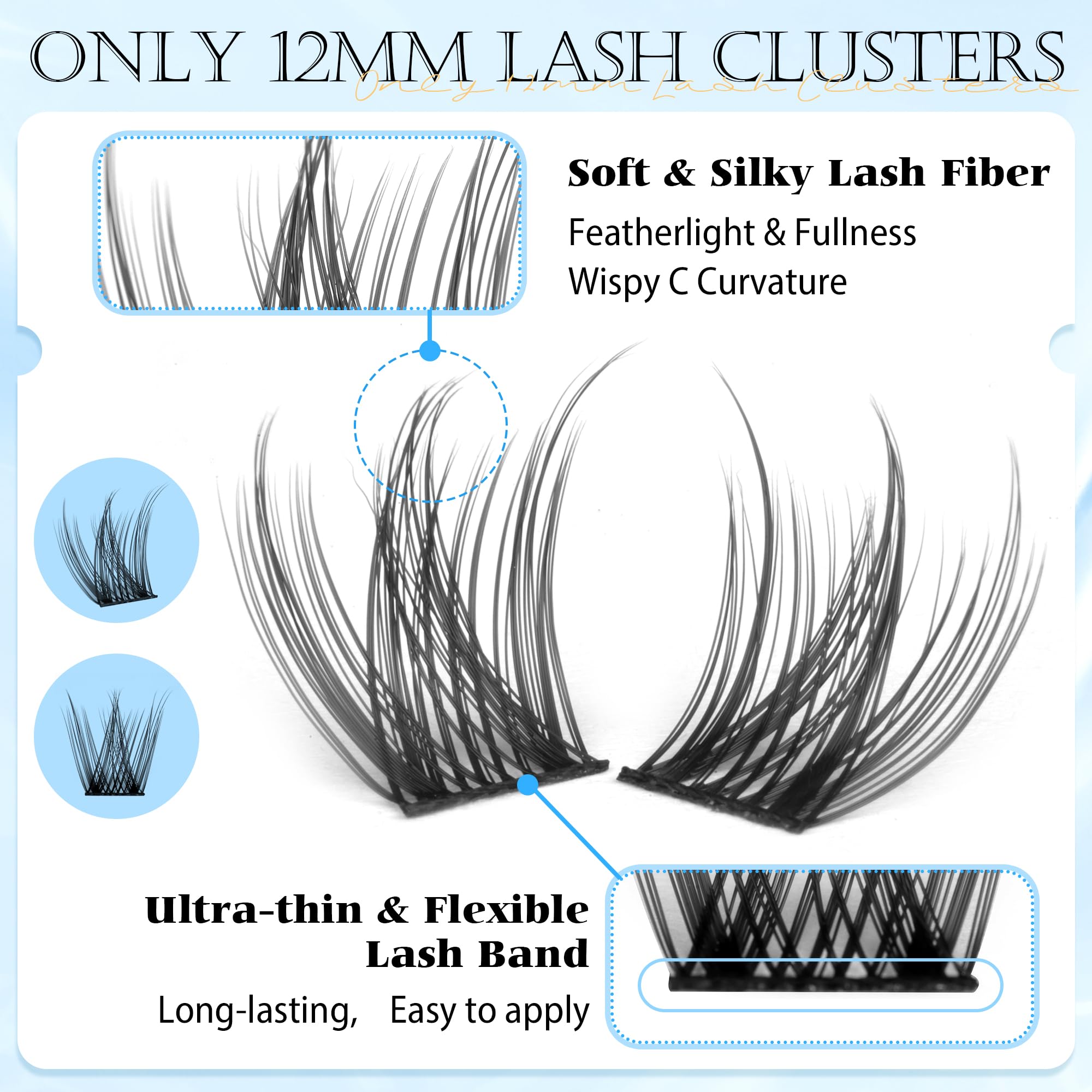 PHKERATA soft lash band close-up for seamless blending with natural lashes