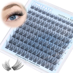 PHKERATA wispy lash clusters with mixed lengths for a natural cat-eye look.