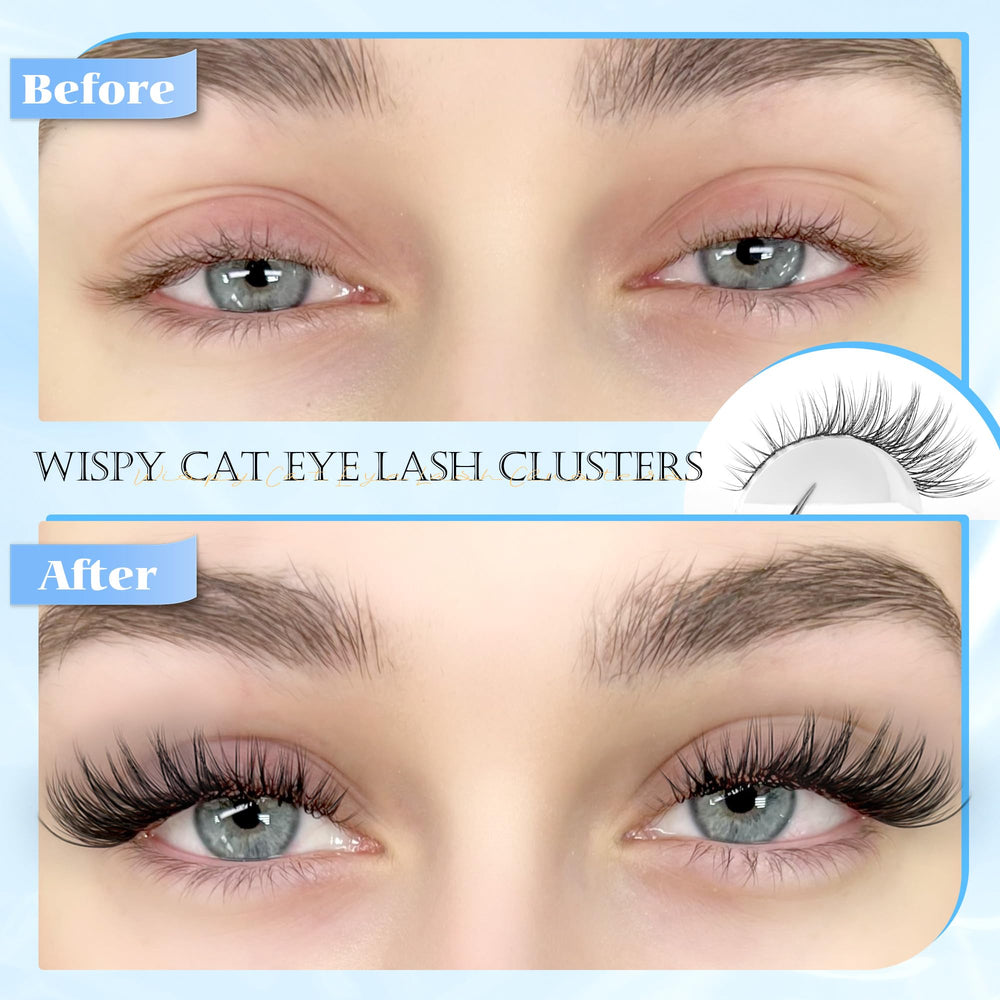 PHKERATA wispy lash clusters soft-feathery texture for comfort all day