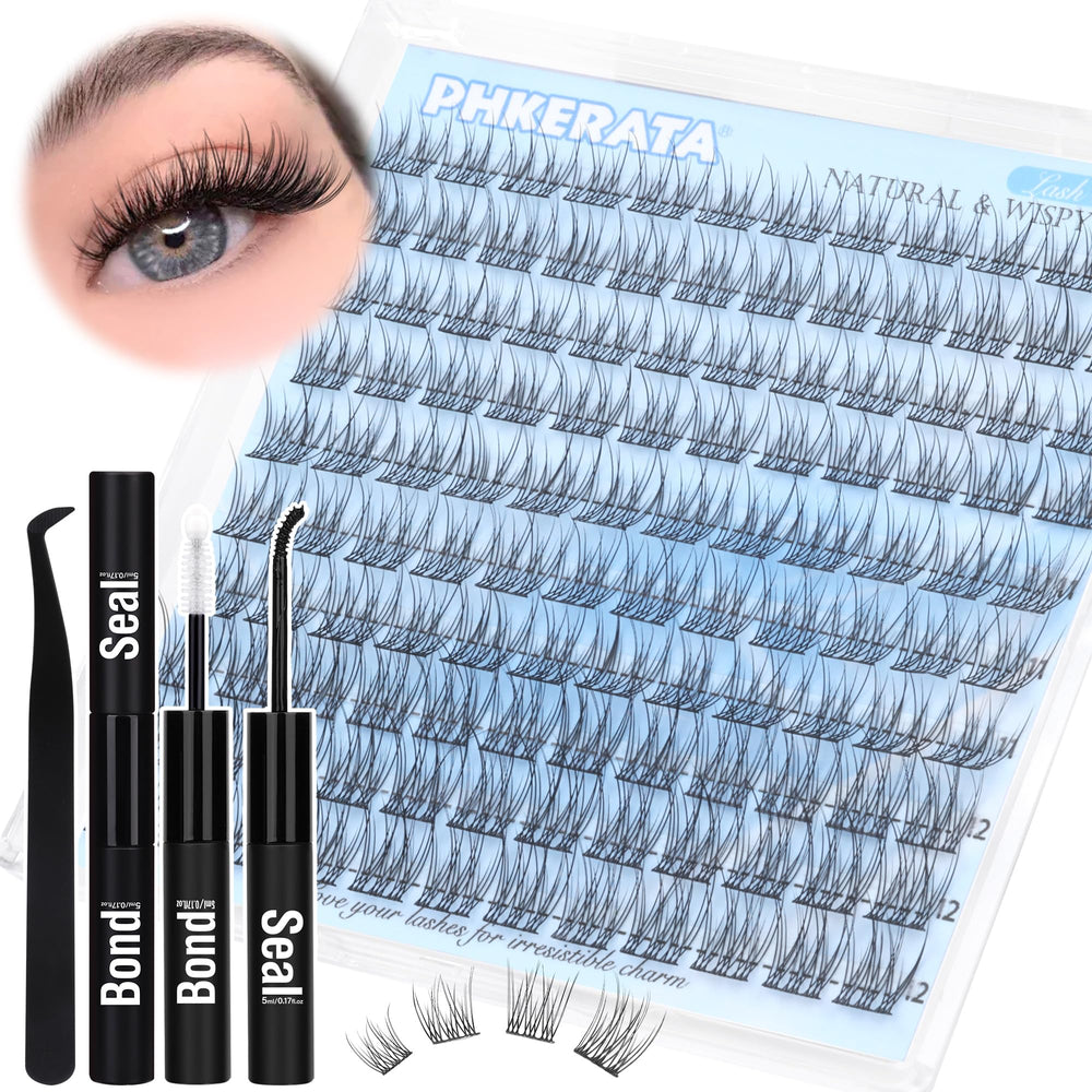 PHKERATA Wispy Lash Extension Kit 120pcs packaging for easy at-home lash enhancement