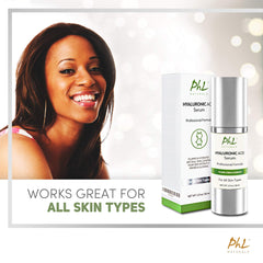 Closeup of PHL Naturals HA Serum texture visually hydrating skin.