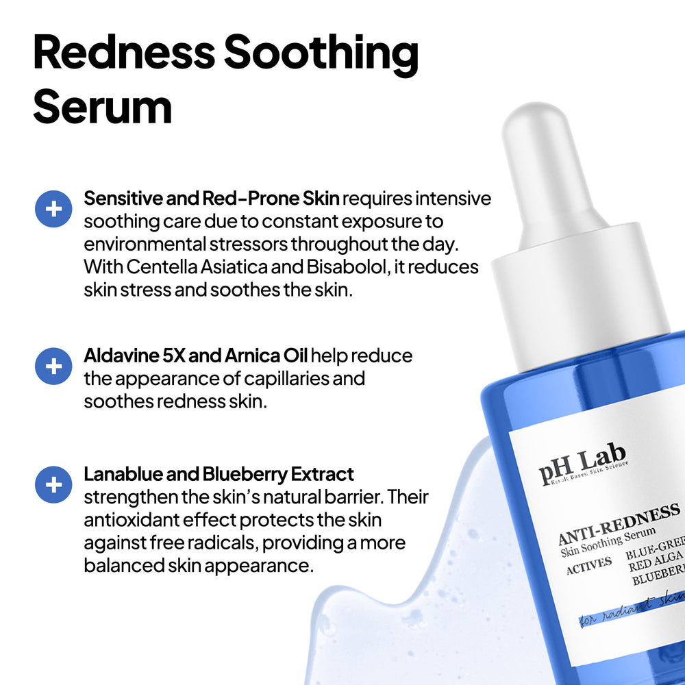 PhLab serum texture swatch demonstrates light, fast absorption for sensitive skin.