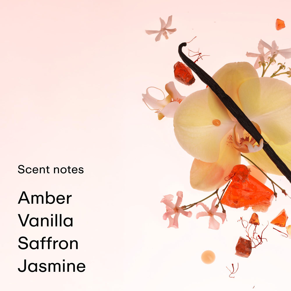 PHLUR Amber Haze ingredients list shown, transparency for mindful choices.