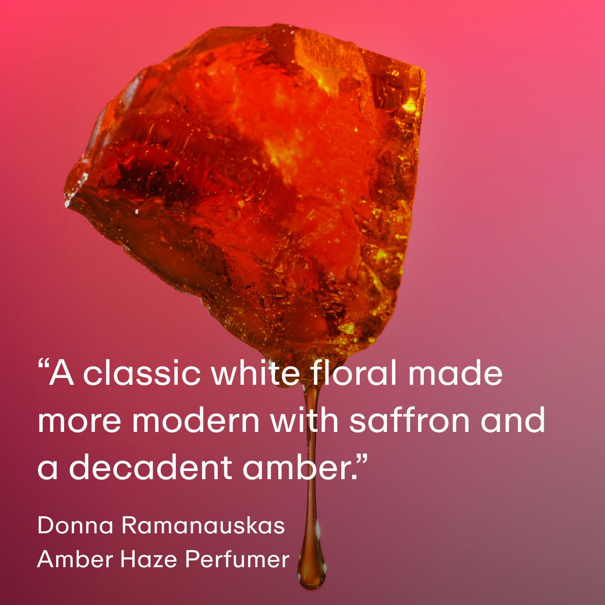 PHLUR Amber Haze jasmine note close-up, floral depth for daytime wear.