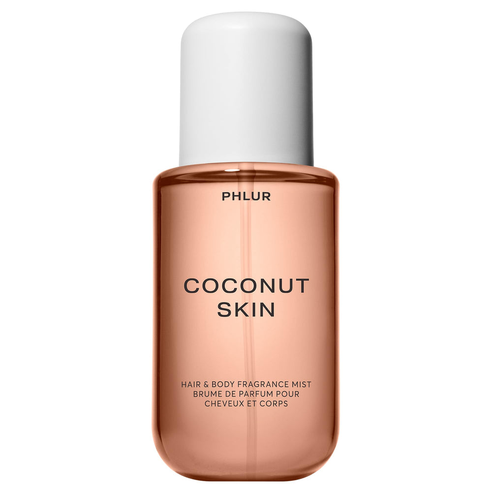 PHLUR Coconut Skin bottle front, sun-kissed fragrance for all-day wear.