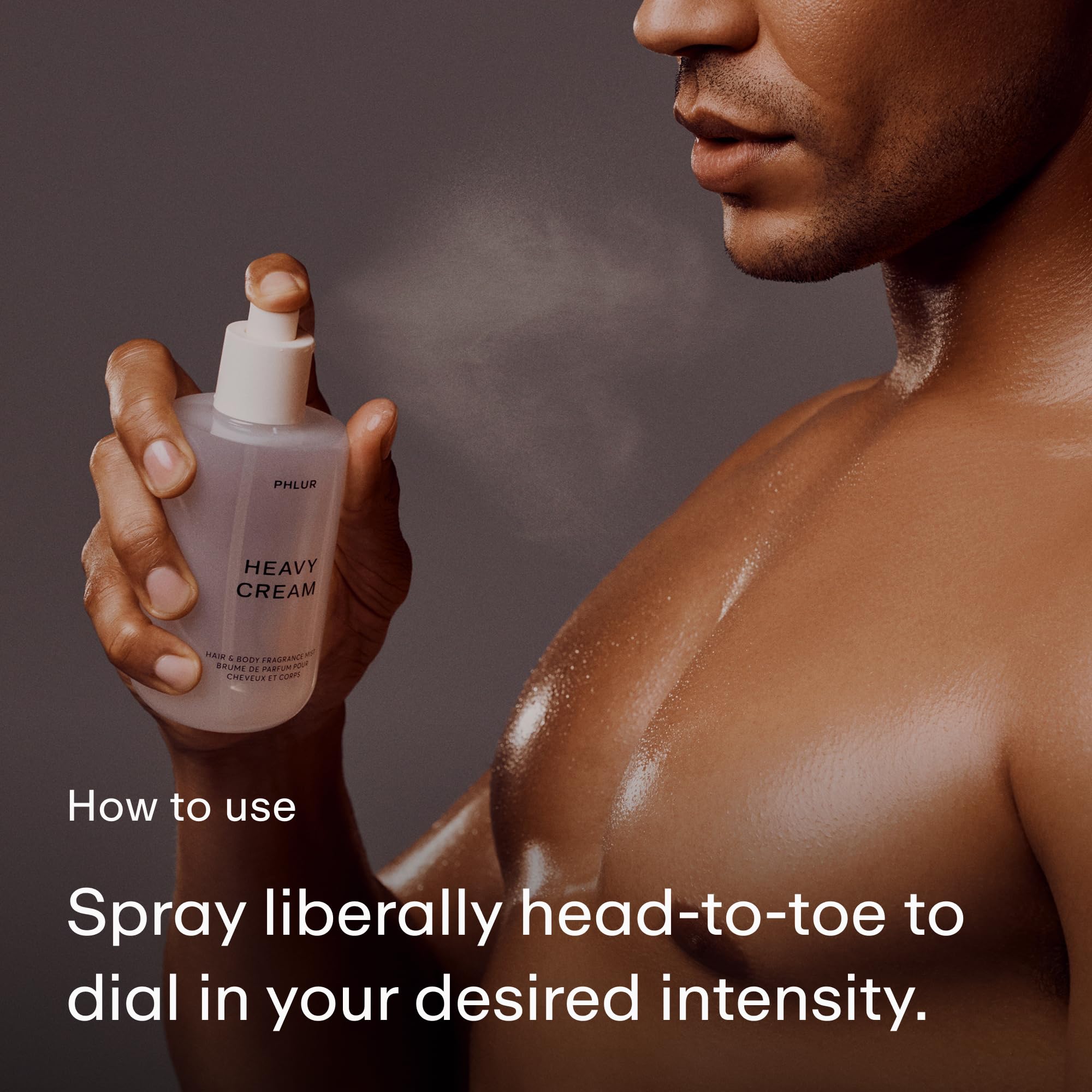 PHLUR Heavy Cream cap detail reveals sleek, premium packaging.