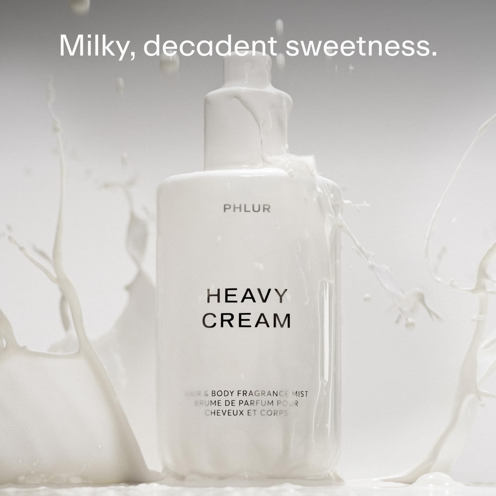 PHLUR Heavy Cream spray mist enables easy all-over application for versatile wear.