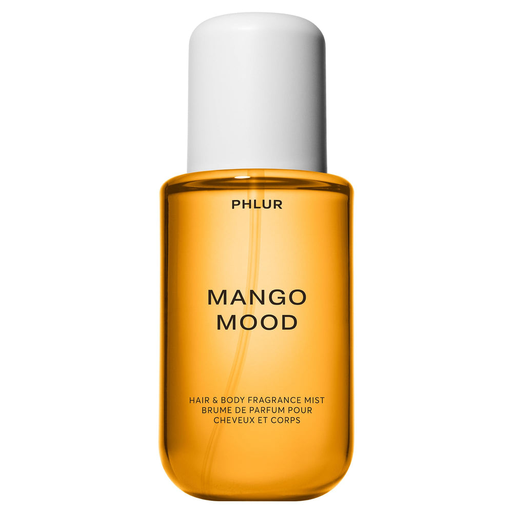 PHLUR Mango Mood bottle front showing vibrant juice-like notes for daily wear