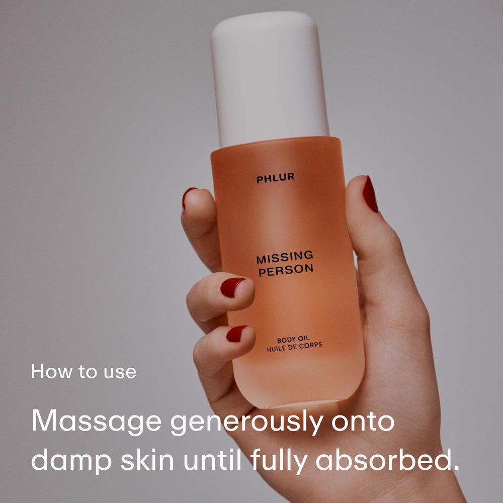 PHLUR Missing Person scent notes display bergamot and floral heart notes.