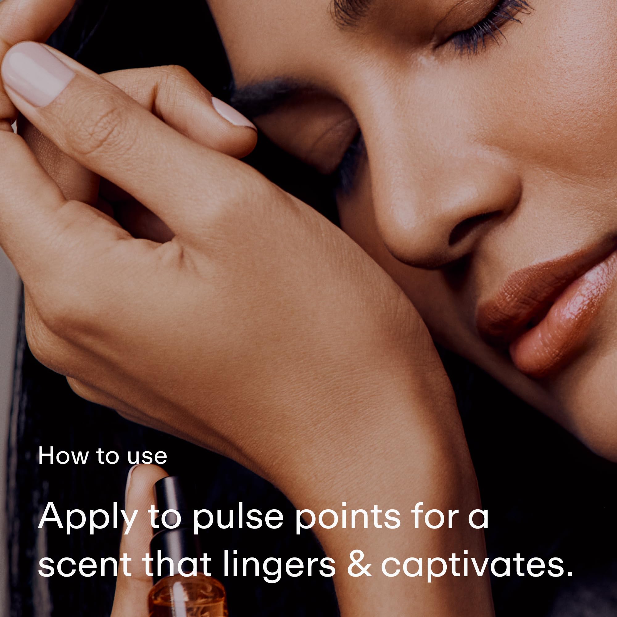 PHLUR Missing Person spray action captures instant scent release for quick refresh.