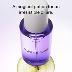 PHLUR Moonstone bottle side view showcases portable, ready-to-spritz packaging.