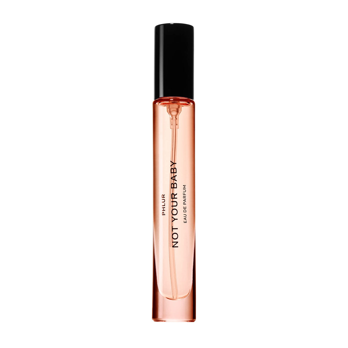 PHLUR Not Your Baby travel-size bottle front for on-the-go allure.