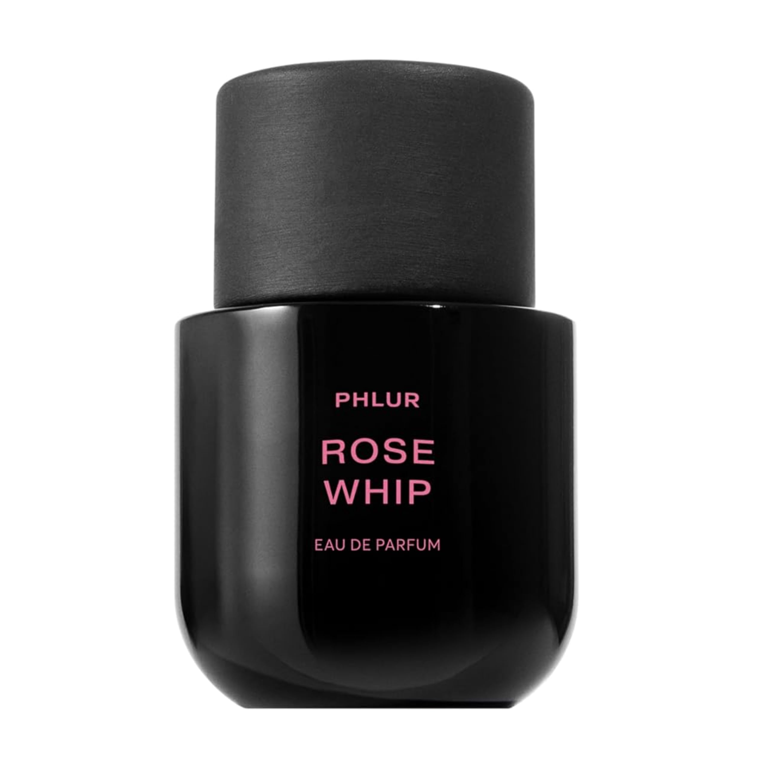 PHLUR Rose Whip bottle with cap highlights premium design and travel-friendly elegance.