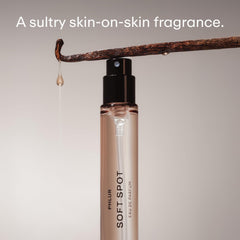 PHLUR Soft Spot spray application showing how to apply softly to skin.