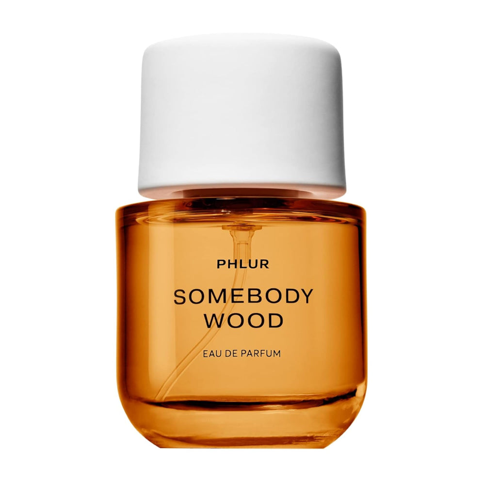 PHLUR Somebody Wood bottle front, stylish premium design for everyday wear