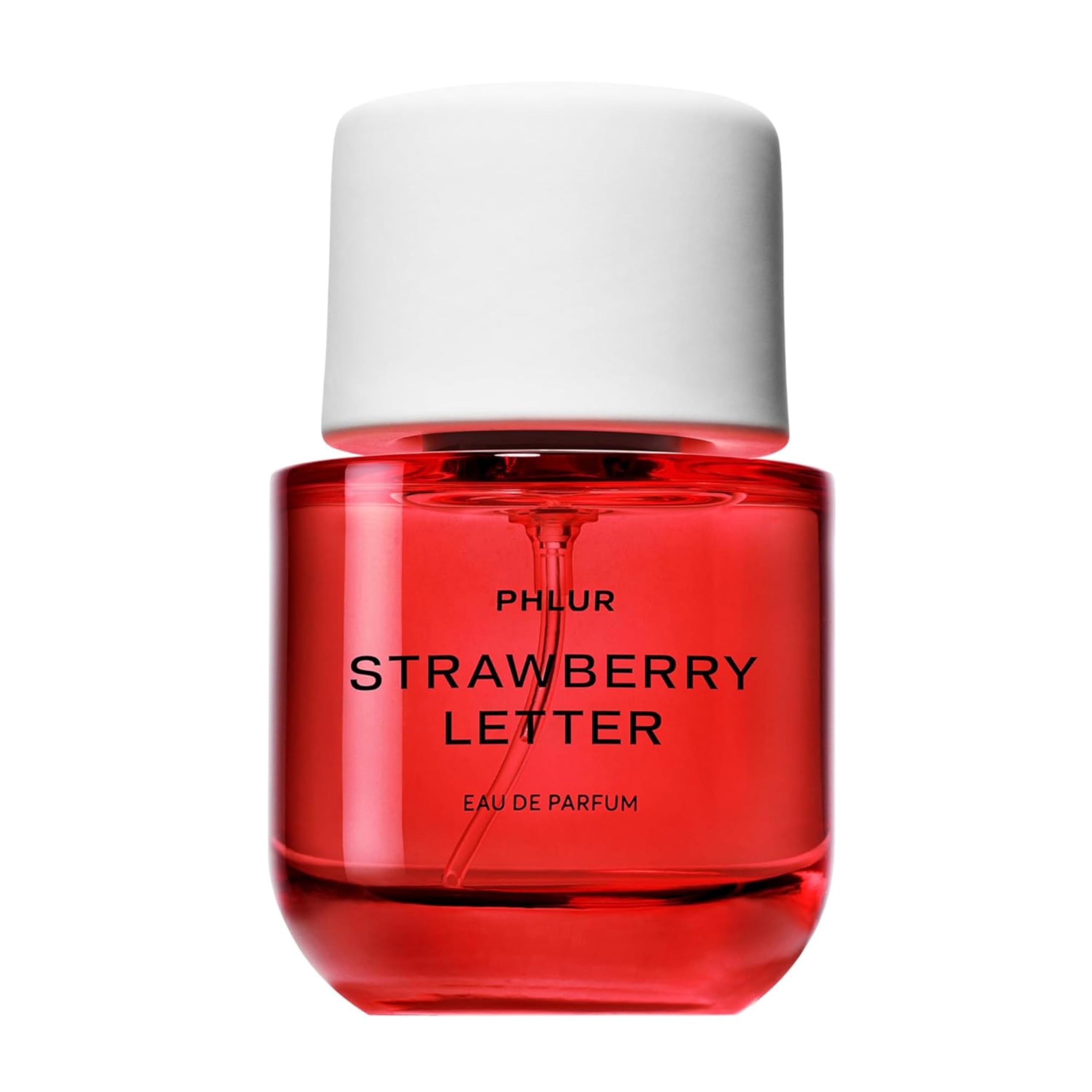 PHLUR Strawberry Letter bottle front view, ideal for daily wear