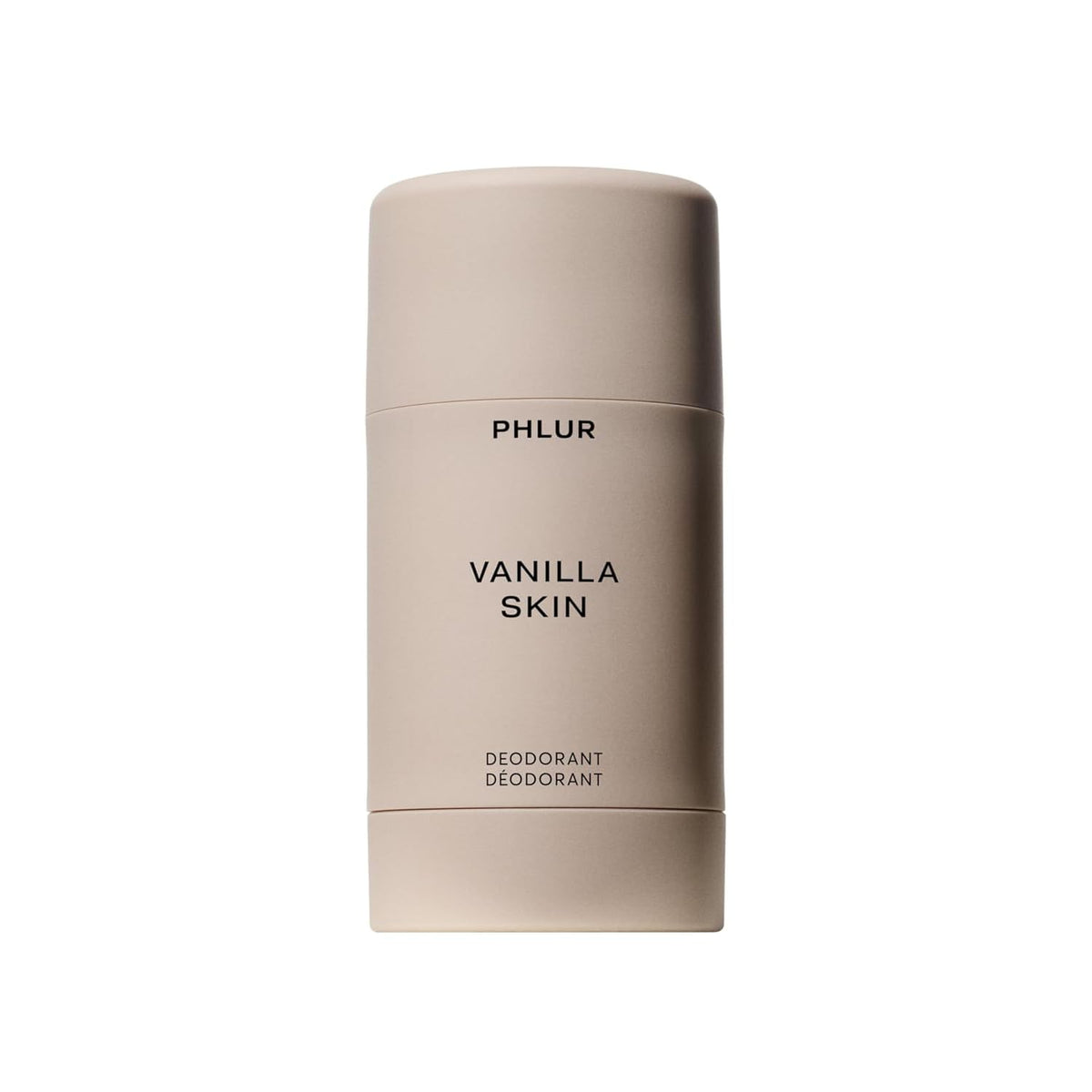 PHLUR Vanilla Skin deodorant packaging, sleek design signaling all-day freshness.