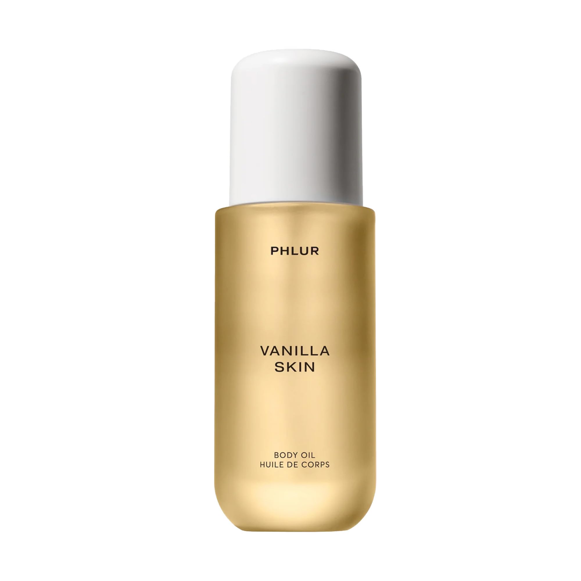 PHLUR Vanilla Skin Oil bottle pour for smooth, lightweight hydration.