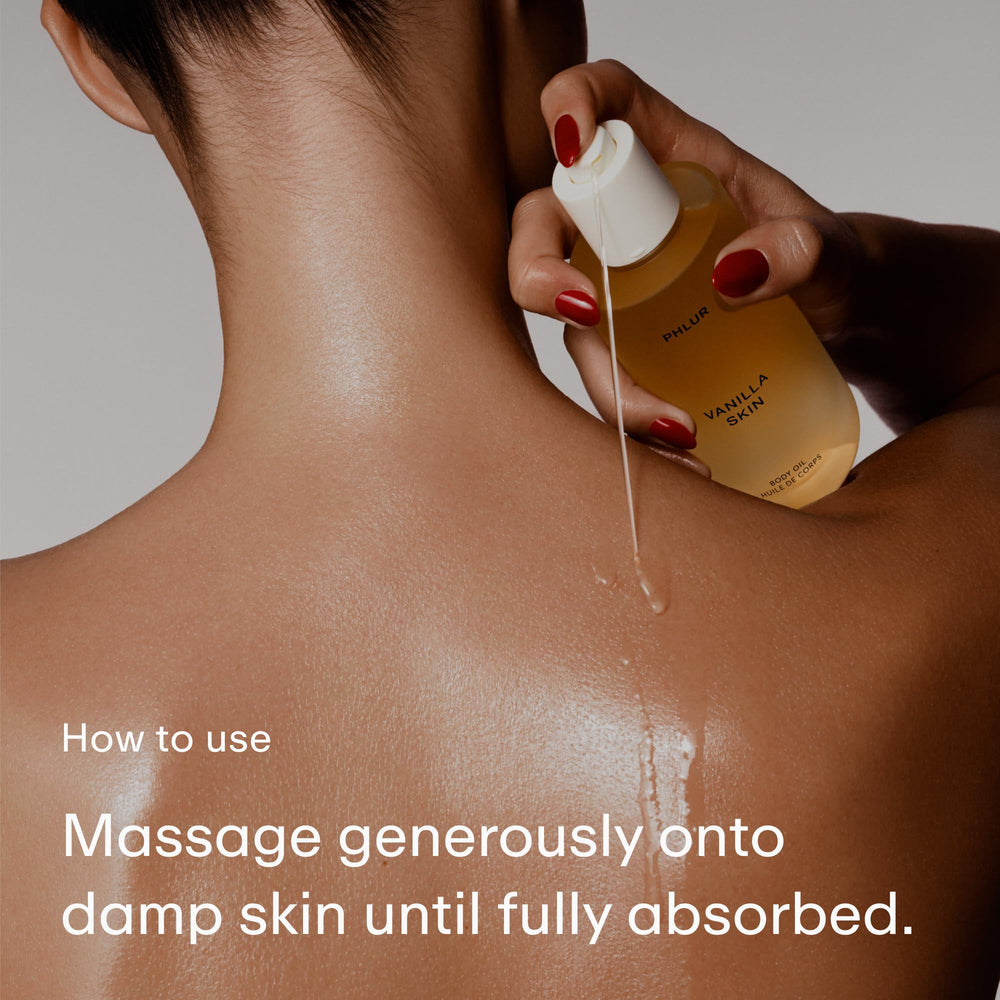 PHLUR Vanilla Skin Oil scent waves emphasize vanilla and spice notes.