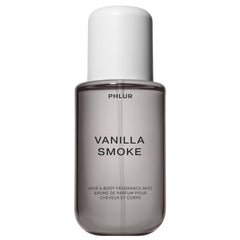 PHLUR Vanilla Smoke Body Mist bottle on display highlighting luxurious fragrance.