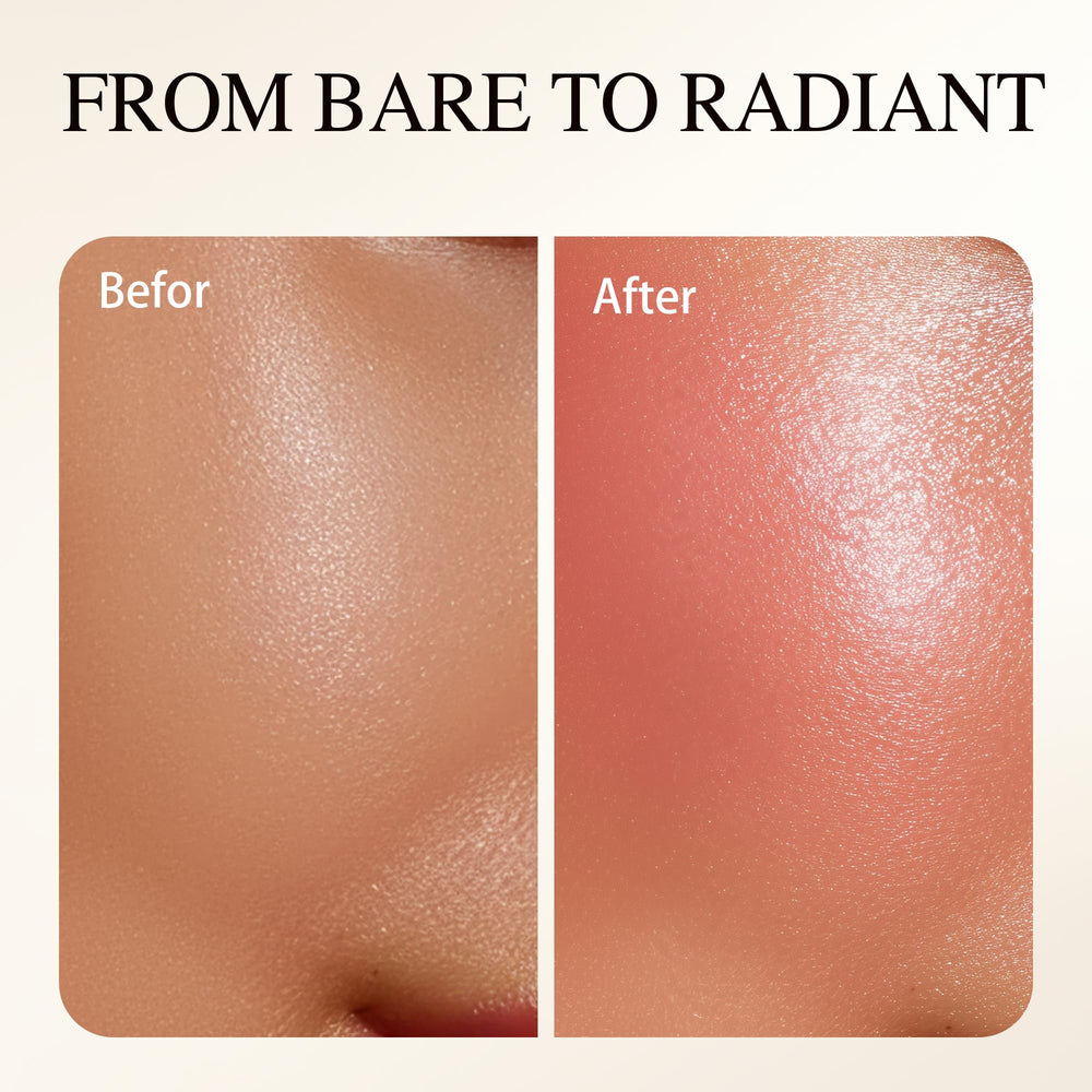 PHOFAY luminous blush fine pearlescent glow without obvious pore highlighting.