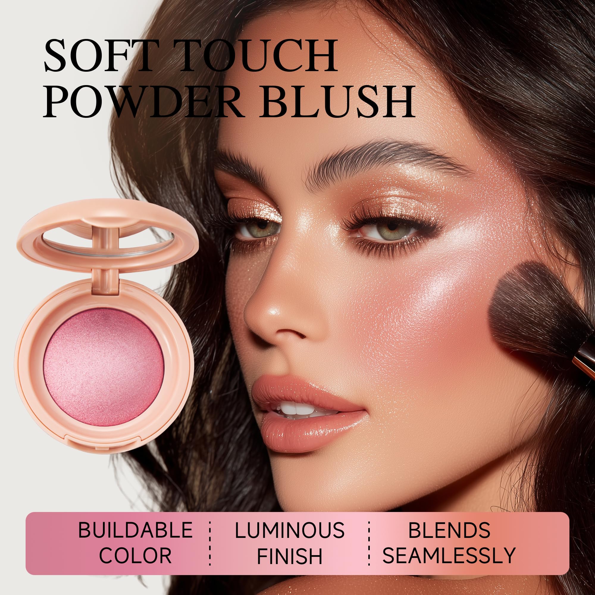 PHOFAY Luminous blush provides a finer pearlescent glow for soft radiance.