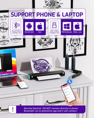 Phomemo M08F connects with phones, tablets, and PCs for versatile design work.