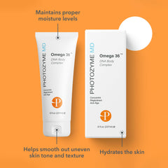 Photozyme DNA Repair Body Lotion omega-rich complex provides lasting moisture.